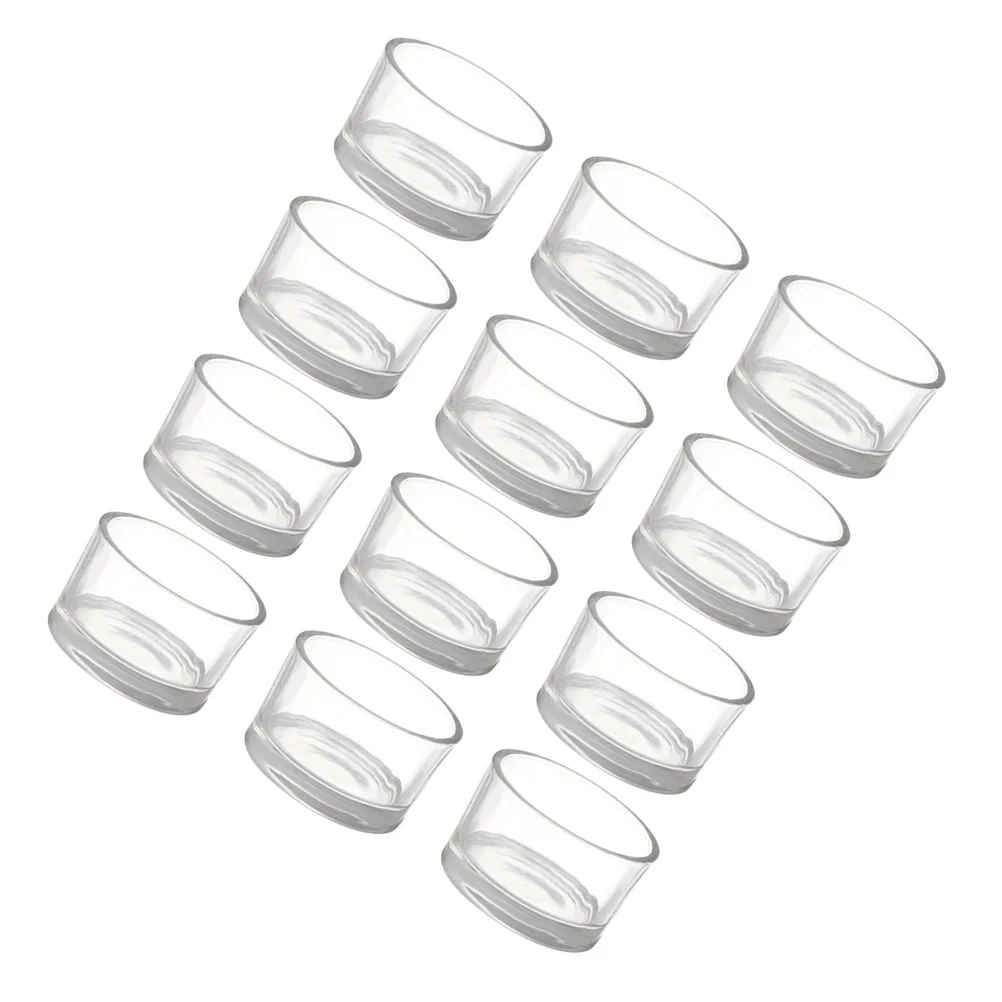 

12 Pcs Lamp Holder Cup Tea Votive Holders Glass Clear Tealight Centerpiece Wedding Decor