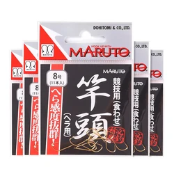 Original MARUTO Gancho Japan Barbless Fishing Hooks 0.3#-8# Gold High Carbon Steel Sharp Needle for Carp Tenkara Fishing