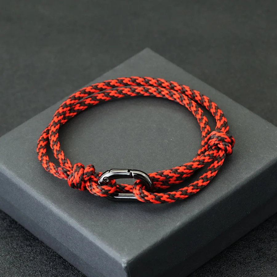 2025 Handmade Rope Bracelet Men Adjustable Bilayer Sliding Buckle Macrame Braslet Surfing Jewelry Pulseira Corda Masculina