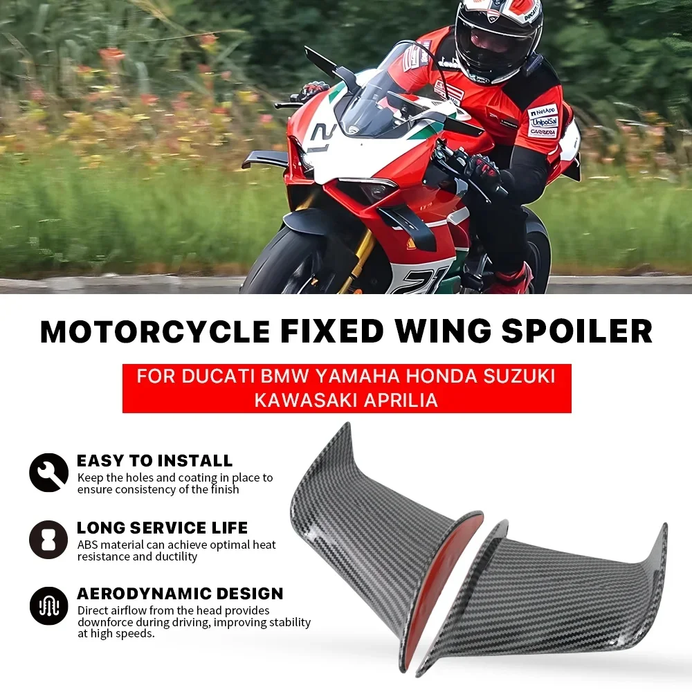 

Motorcycle fixed wing for yamaha for honda for suzuki for kawasaki for ducati aerodynamic winglet aileron windshield wing