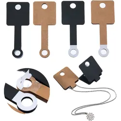50pcs Adhesive Flodable Display Card Necklace Bracelet Hanging Price Tag for Jewelry Display&Packaging