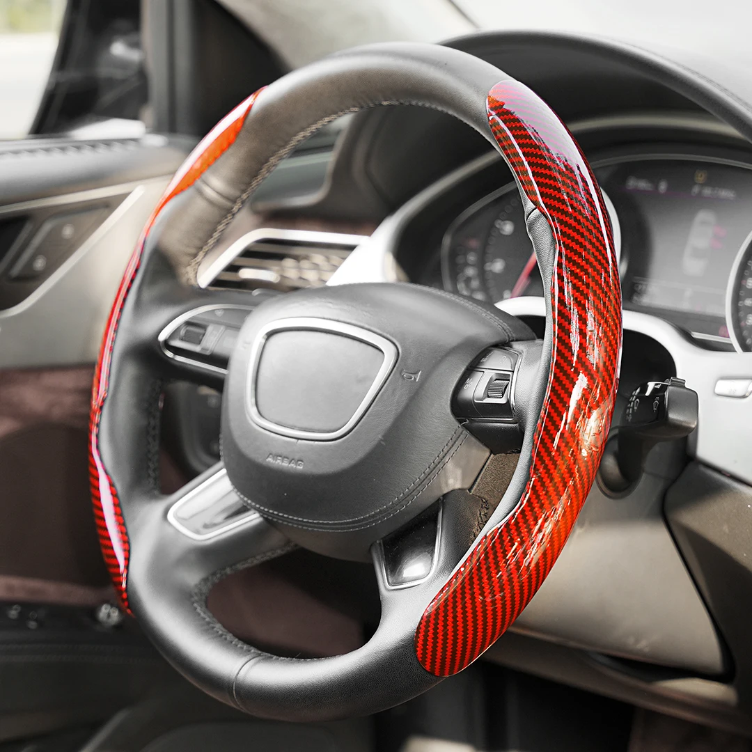 

Funda Volante de Fibra de Carbono, Cubre Volante Antideslizante, Delgado y Cómodo, Fácil Instalación, Accesorios Coche Interior