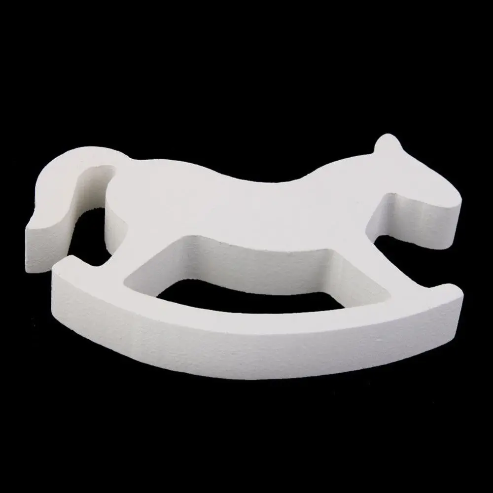 Gifts Hand Carved White Kids Toys Balance Rocking Horse Wooden Home Decor