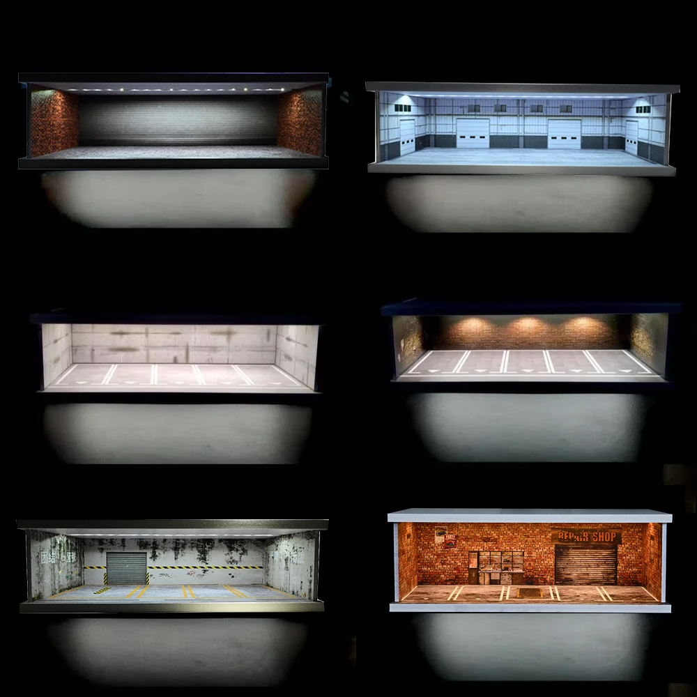 

Diorama 1: 43 Car Garage Model LED Illumination City Car Parking Lot Showroom Model Scene Display