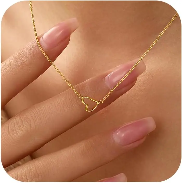 

Серебряные колье с сердечками 925 пробы для женщин, изящные, с позолотой 14K, с ажурным кулоном в форме сердца, для мамы, дочери, подруг