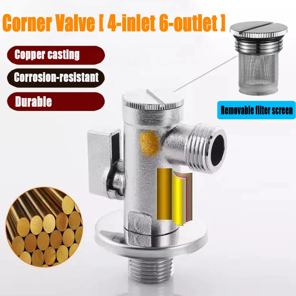 Brass Intelligent Toilet Special Angle Valve With Filter Screen For Diverter Bath Toilet Bidet Sprayer Shower Head Water Pipes
