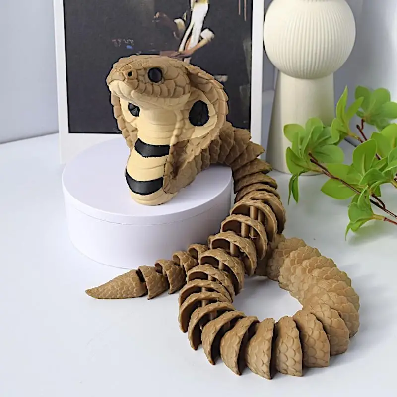 -3D Printed King Cobra Statue Realistic Modeling Realistic Modeling Snake Ornaments Tabletop Display