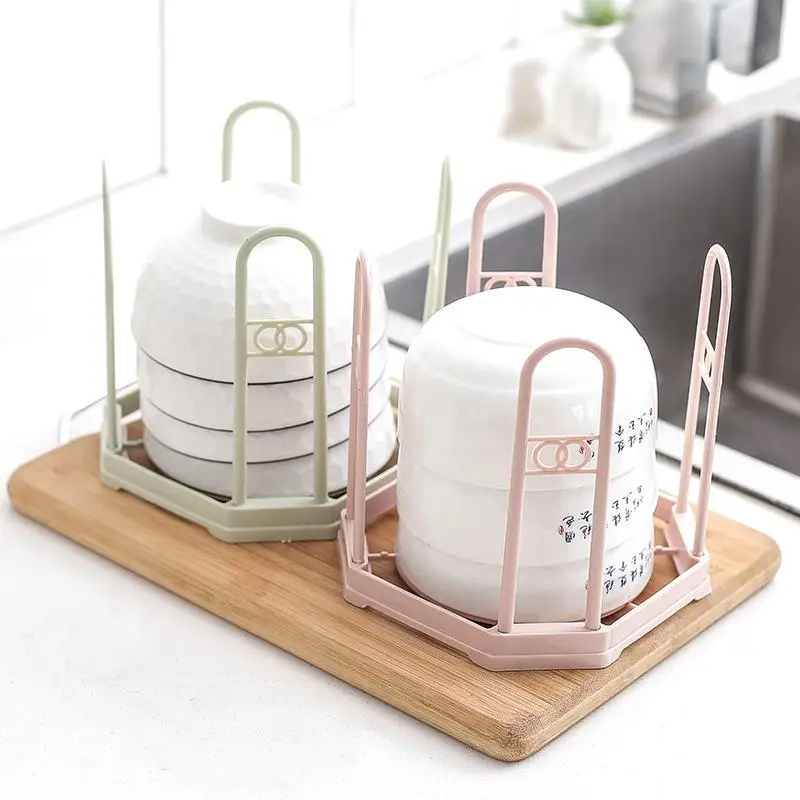 storage rack Bowls Organizer Drain Water House dish rack kitchen storage rack Bowl Holder Plastic Grids Kitchen Wonderful