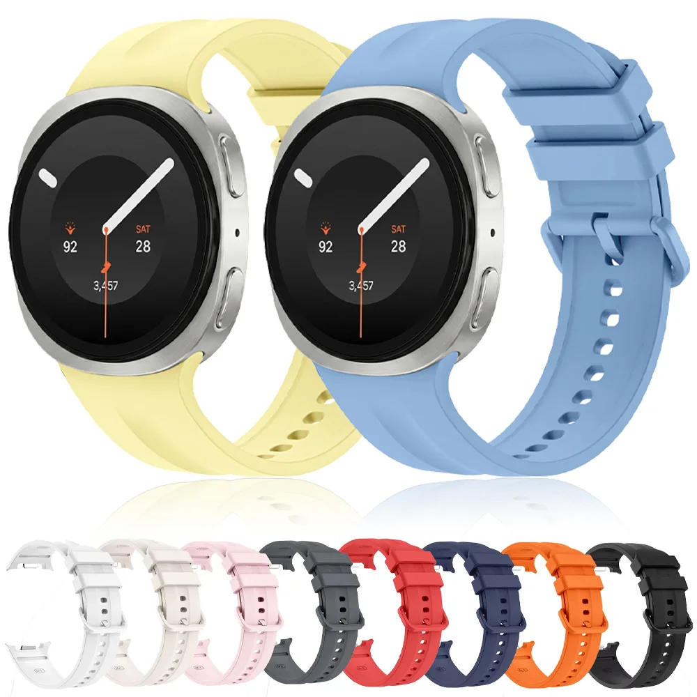 Official Soft Silicone Strap For Samsung Galaxy Watch 9/8 44mm 40mm Smartwatch Belt Galaxy Watch 8 Classic 46mm Bracelet Correa