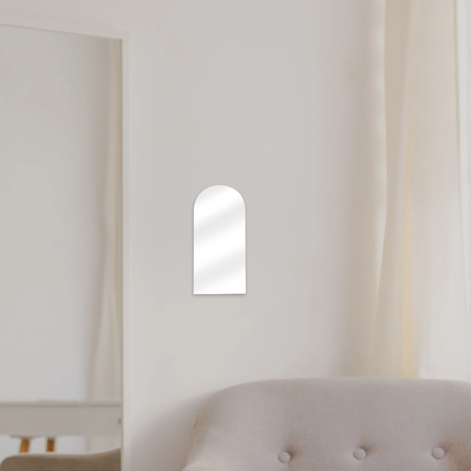 Miroir décoratif mural portable, miroir de maquillage, bureau de vanité, bureau, dortoir à sens unique, ménage, disque irrégulier en acrylique
