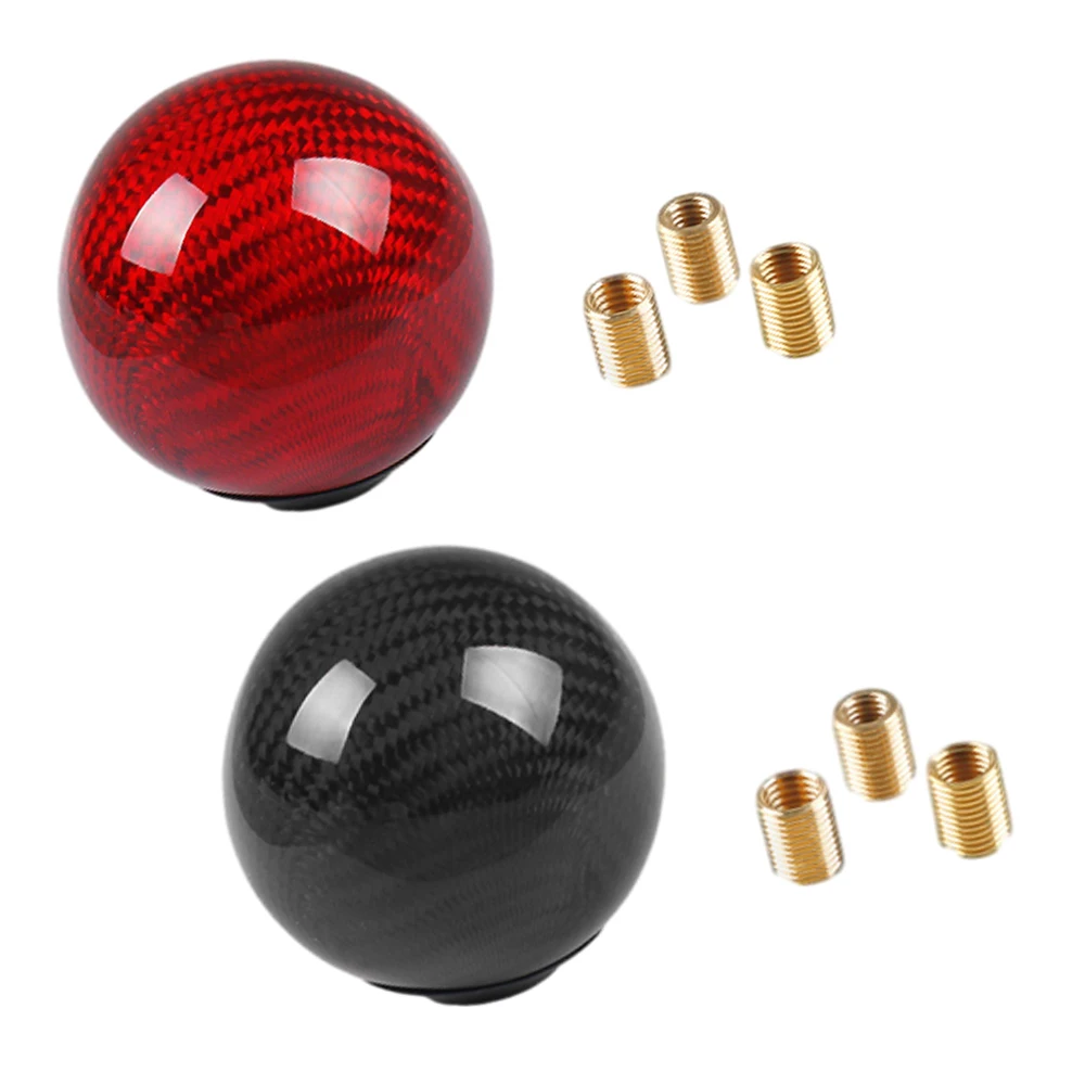 

For Toyota Subaru Scion Nissan Honda Mazda Mitsubishi Shift Knob Carbon Fiber Look Finish Shift Knob With 3 Thread Adapters