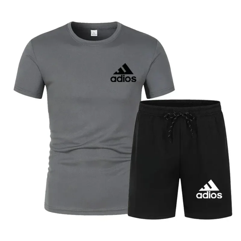 

2026 Summer fashion high-quality set men's short sleeved set fashion casual shorts sports set men's T-shirt+shorts two-piece set