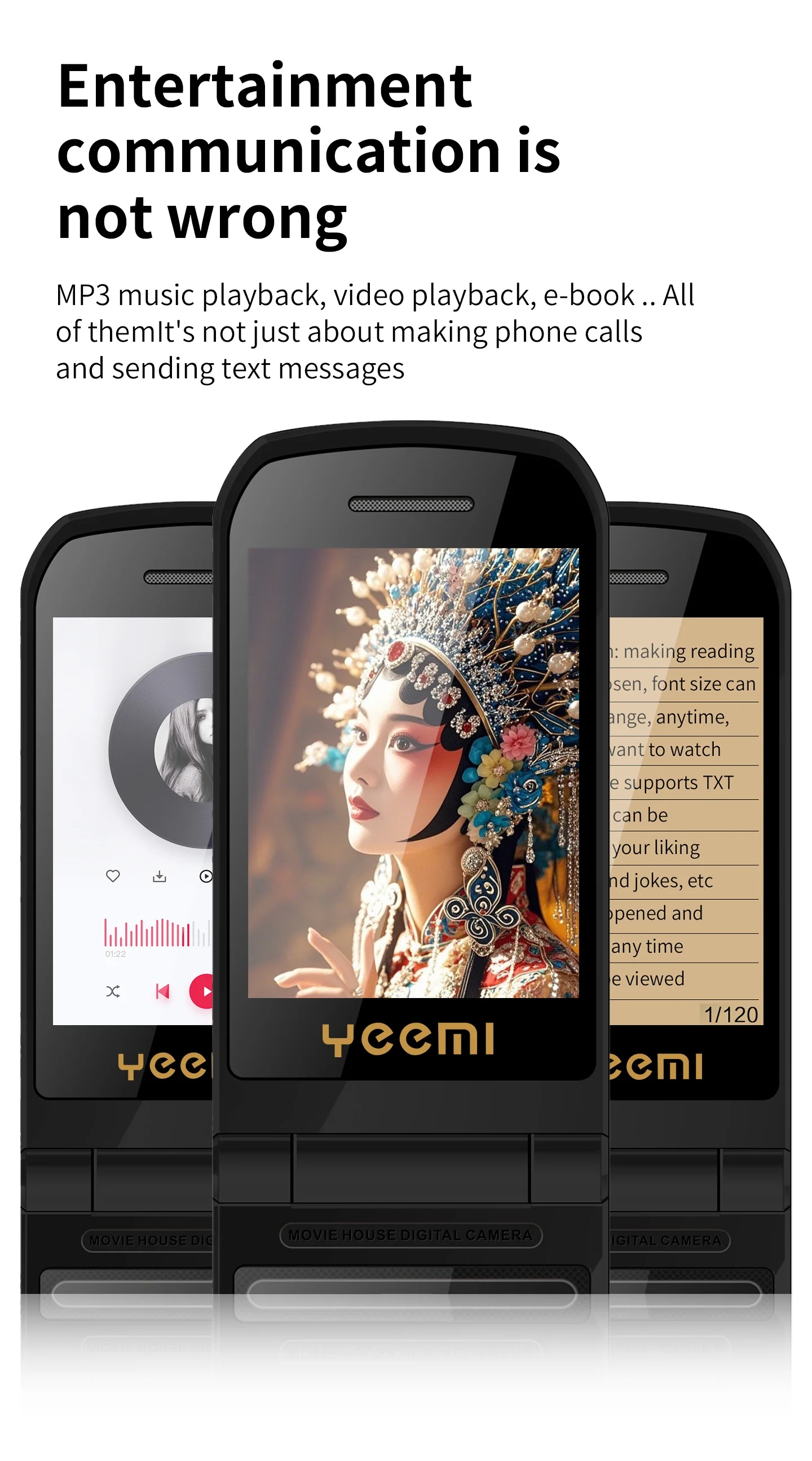 YeeMI S7A GSM 2G Mobile Phones 2.4'' Flip Feature Phone Dual SIM Bluetooth Large Font for Elderly Phone