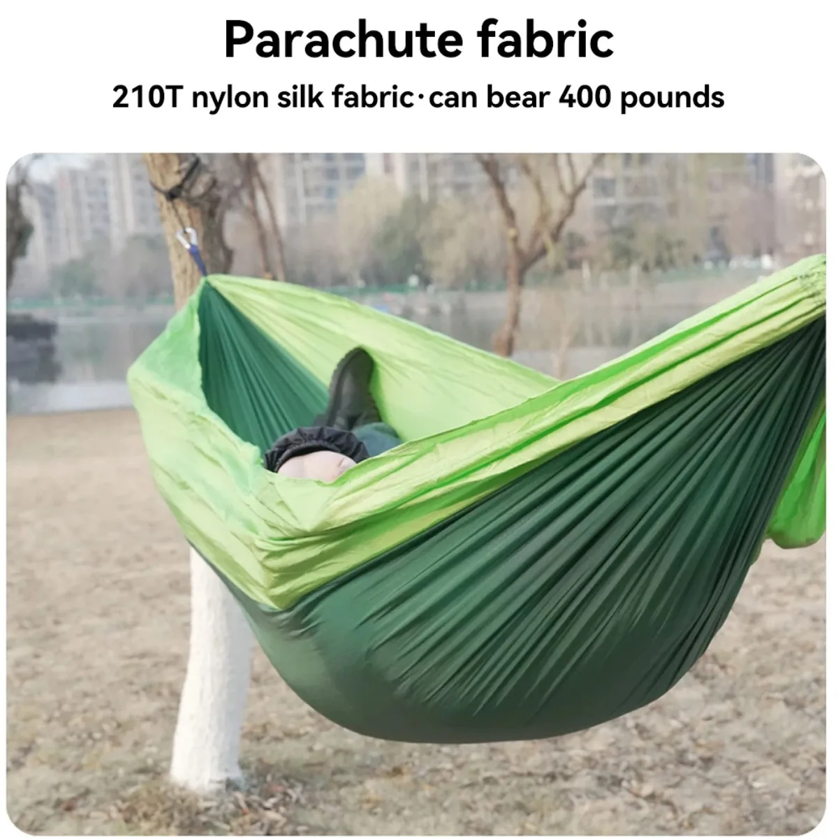 New Camping Hammock Single Person Portable Outdoor with Nylon Matching  Hammock High Strength Parachute Fabric Hanging Beds