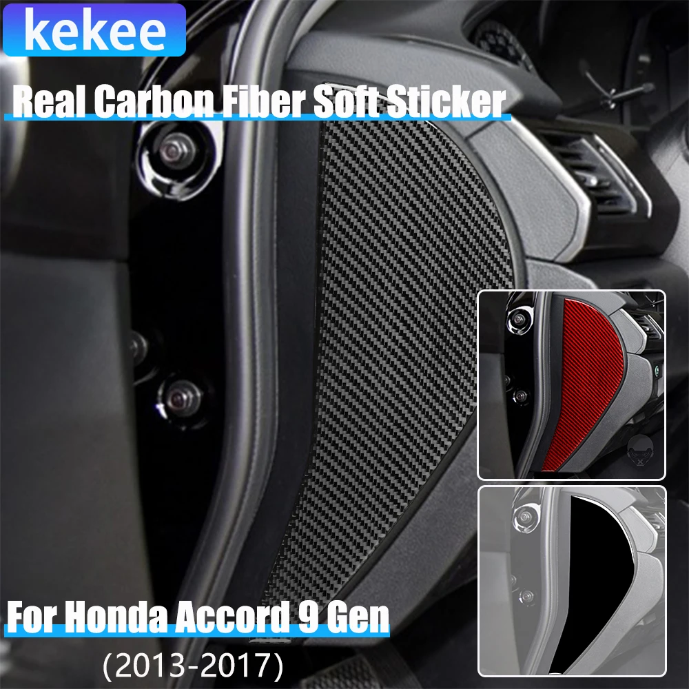 

Real Carbon Fiber Car Accessories Dashboard Side Door Slot Panel Cover Soft Sticker For Honda Accord 9th Gen 2014 2015 2016 2017