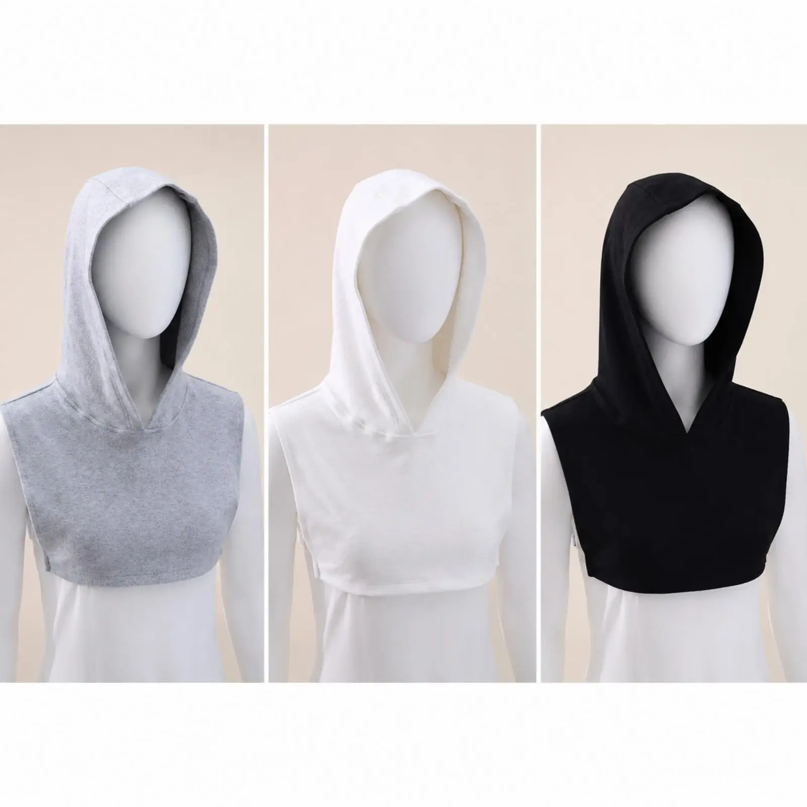 Women Sleeveless Polyester Hooded Collar Vest for Shirts Sweaters Outerwear Open Armholes Neat Stitch Casual Daily view 5