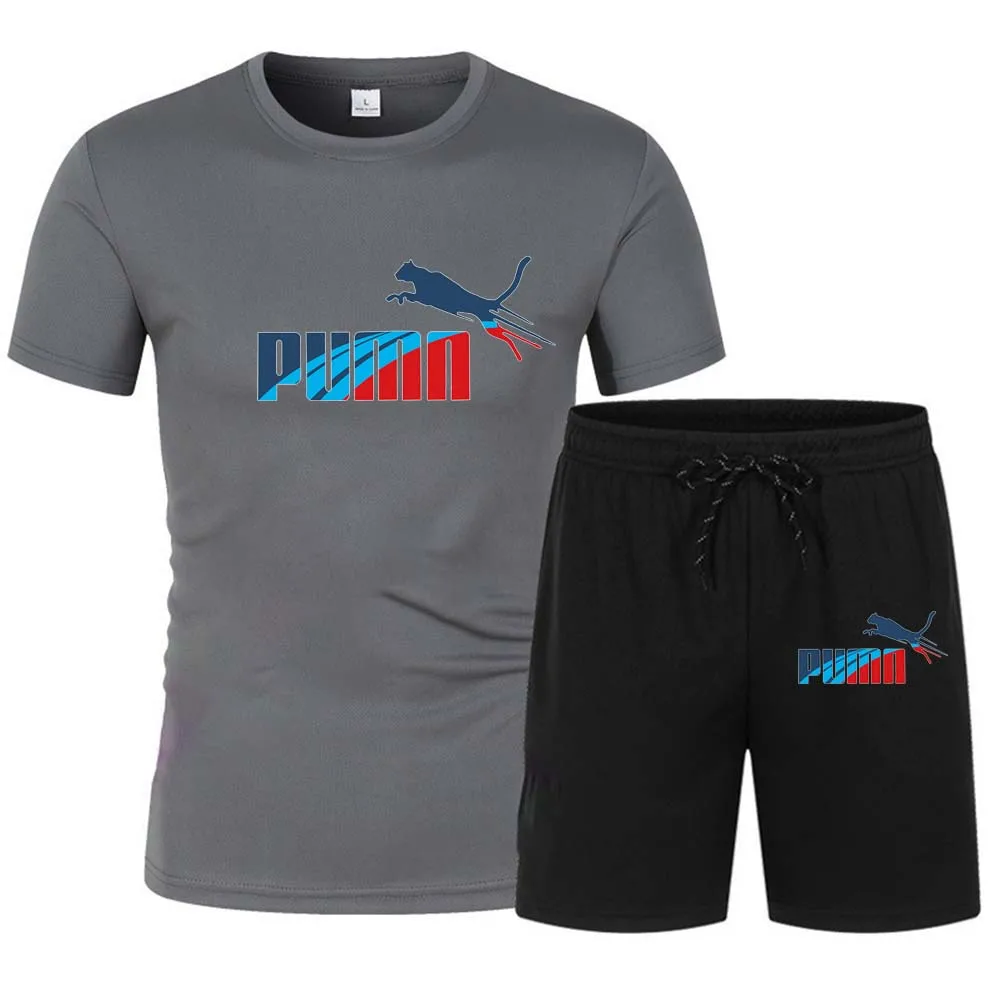 Men's sports suit, short sleeved T-shirt and summer sports shorts, two-pieceset, new 2024