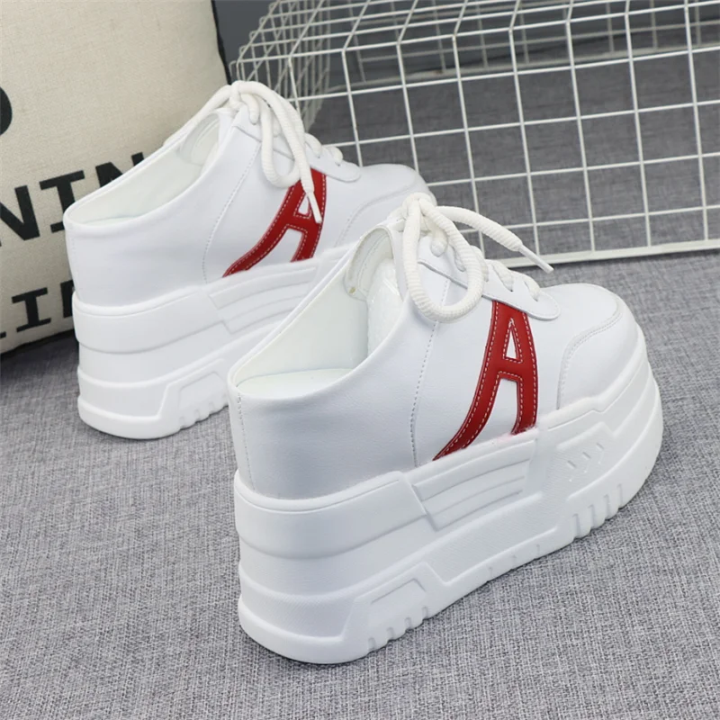 12Cm Within The Increase Half Slippers Female Summer Wear A Slip-on Lazy Platform Shoes Ultra-light Breathable Small White Shoes