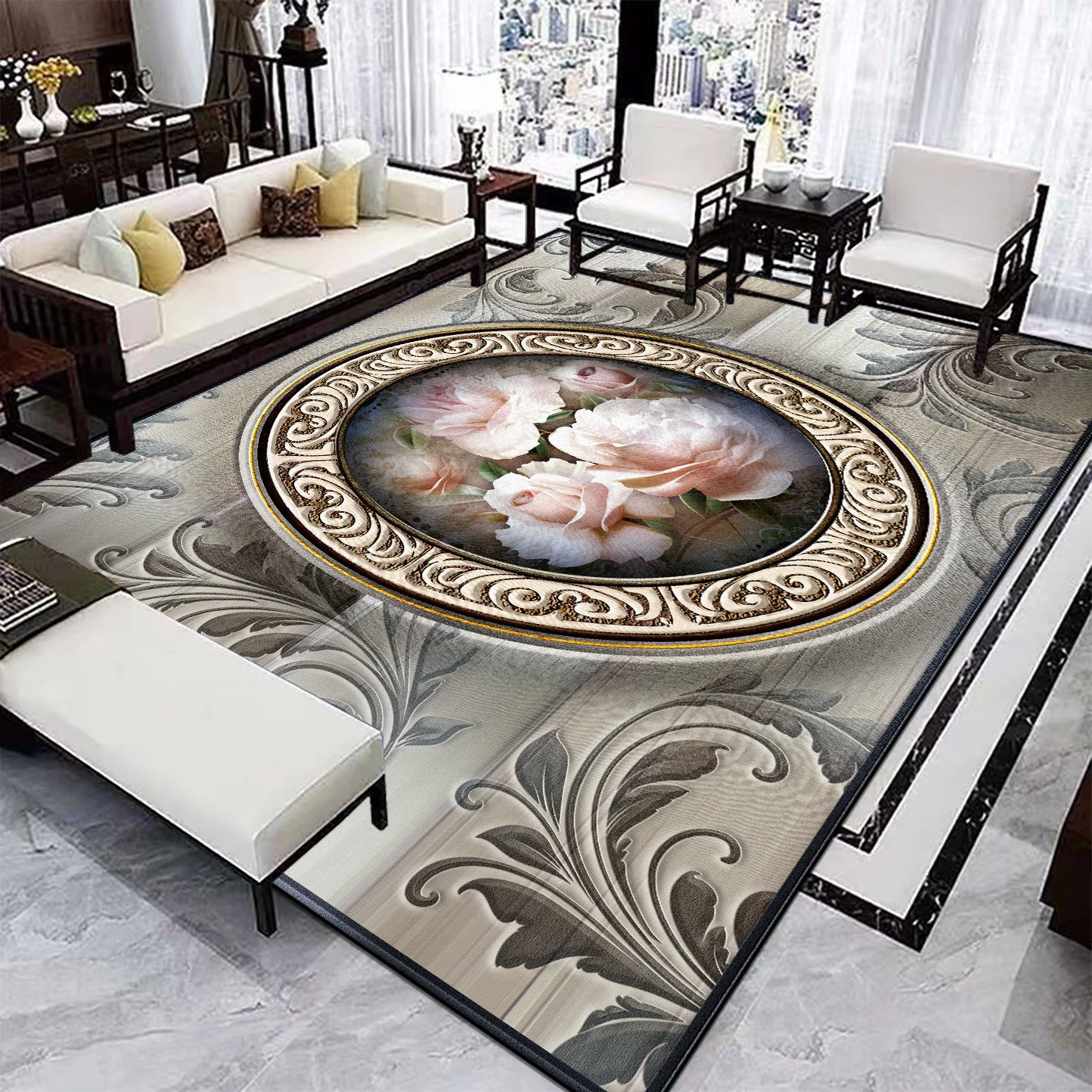 Chinese Style Carpet for Living Room Large Size Rug Non-slip Bedroom Decoration Carpets Luxury Coffee Tables Mat Customizable