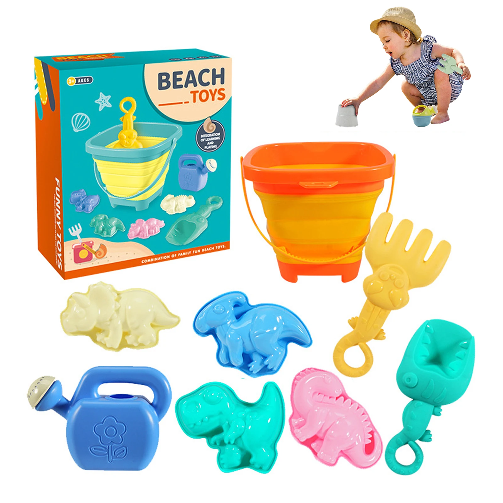 Beach Plastic Sand Toy Set para crianças, Durable Soft Safety, Castle Building Kit para crianças, Brinquedos ao ar livre