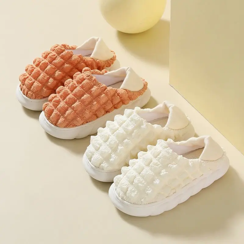 

Женские хлопковые тапочки, милые зимние домашние нескользящие тапочки в корейском стиле, теплая плюшевая домашняя обувь с героями мультфильмов на зиму