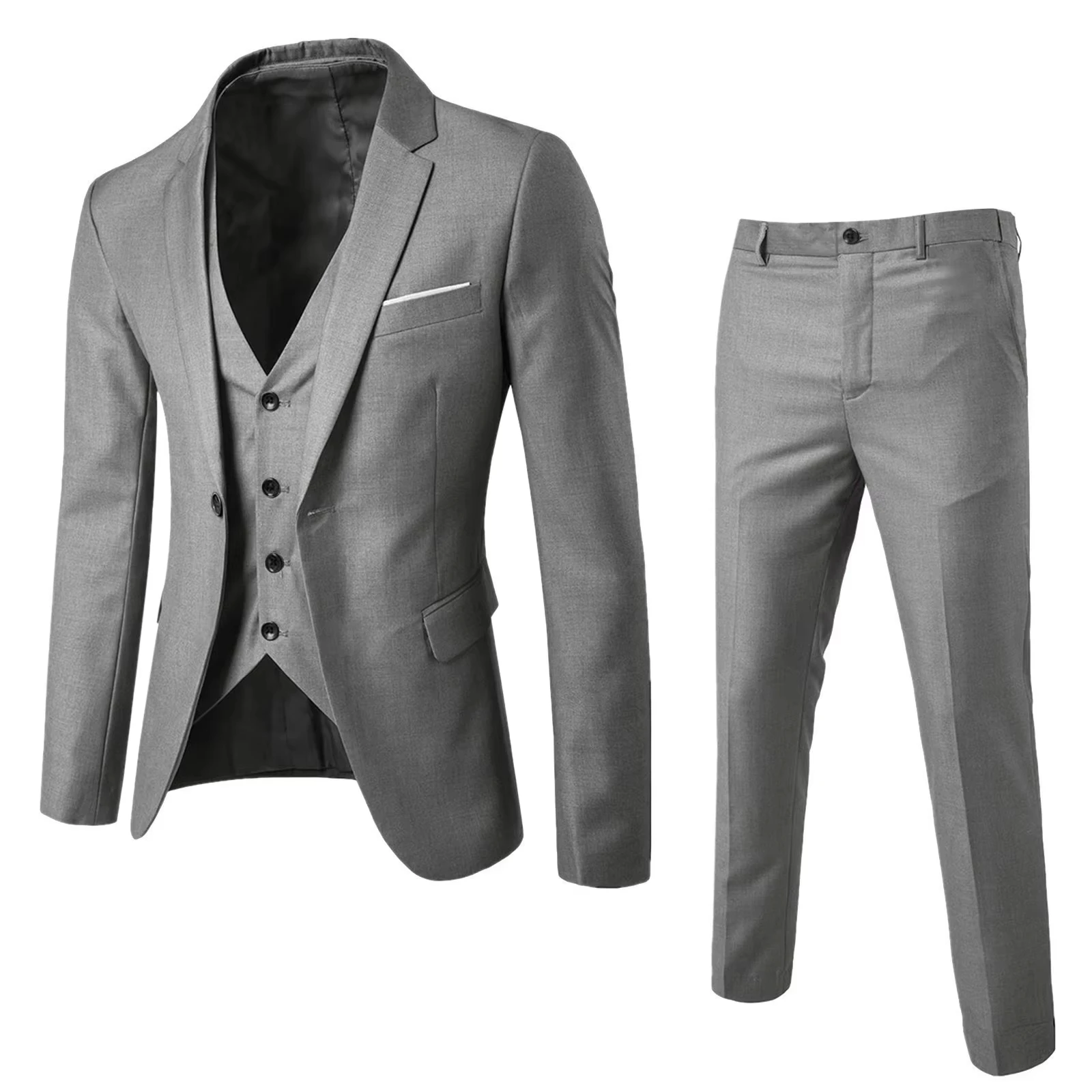 X87 traje de negocios para hombre, chaqueta de fiesta de boda, traje informal de Color sólido, Premium