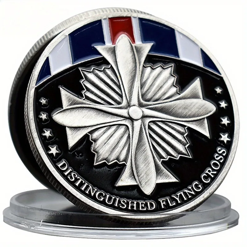 アメリカの有名なフライングクロスチャレンジコイン、メタルメダルコレクション、記念ギフト、40mm、1個