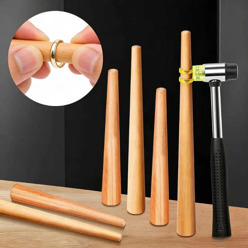 Wooden Ring Mandrel - Professional Jewelry Making Sizing Tool for Ring Resizing Shaping & Repair DIY Jewelry Making Supplies