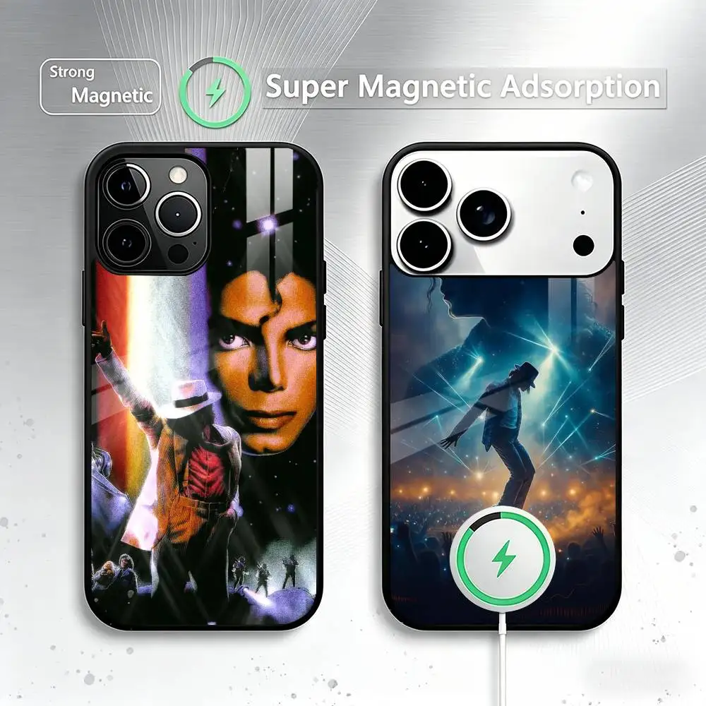 

M-Michael Jacksons Phone Case For iPhone17,16,15,14,13,12,11 Plus,Pro Magnetic For Magsafe Wireless Charging