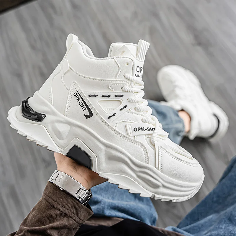 ارتفاع أعلى تنفس المضادة للانزلاق رجل الأحذية 2025 الخريف Hot البيع أحذية رياضية رجالية موضة مريحة جديدة الذكور تشغيل أحذية رياضية