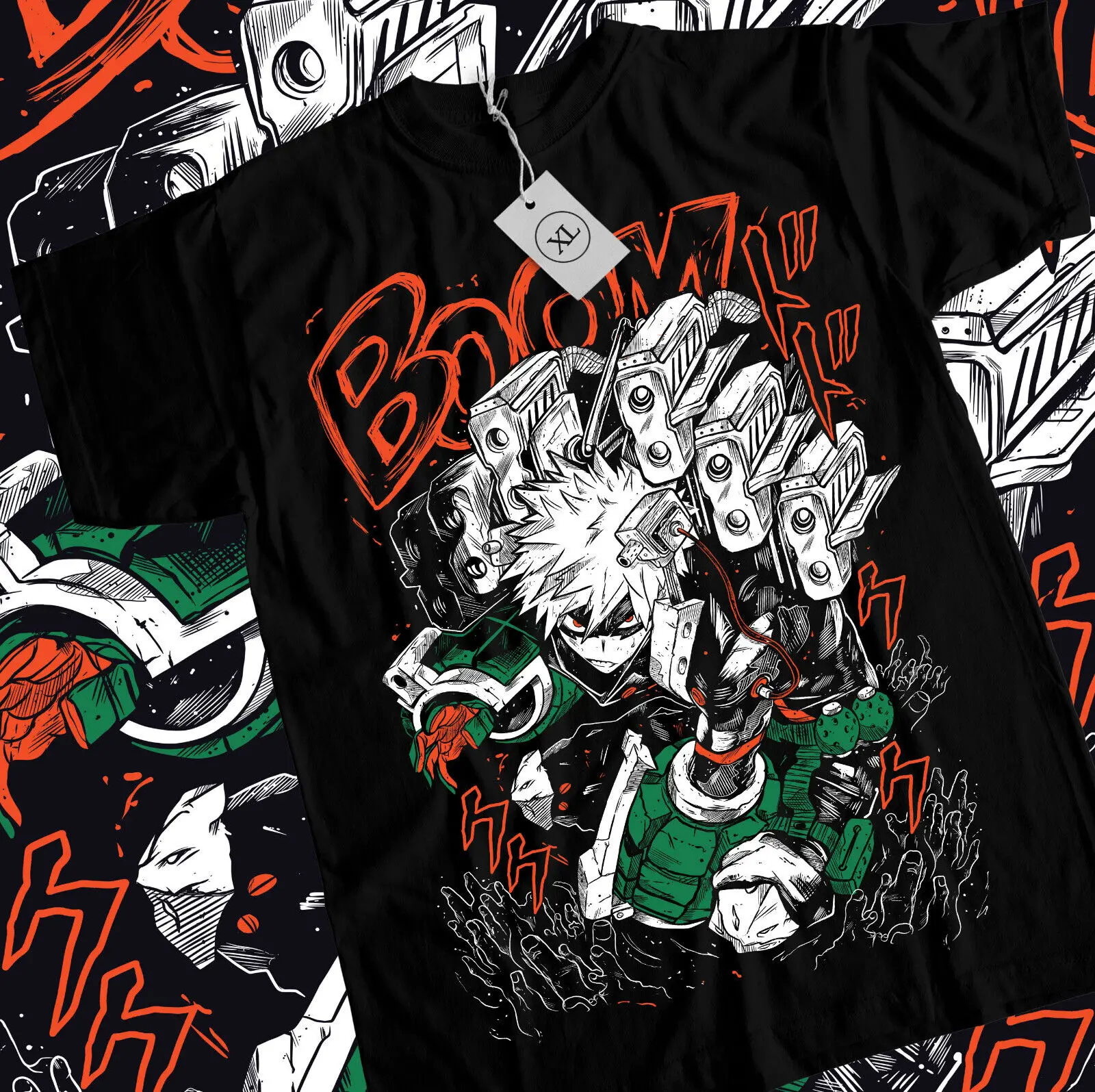 Bakugou T-Shirt Izuku Midoriya Deku  Hero  Midoriya Izuku Black Shirt