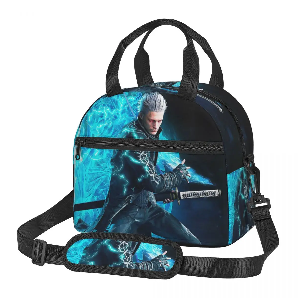 Vergil From The Devil May Cry Series Lunch Bags Bento Box Lunch Tote Resuable Picnic Bags Thermal Bag for Woman Student Office