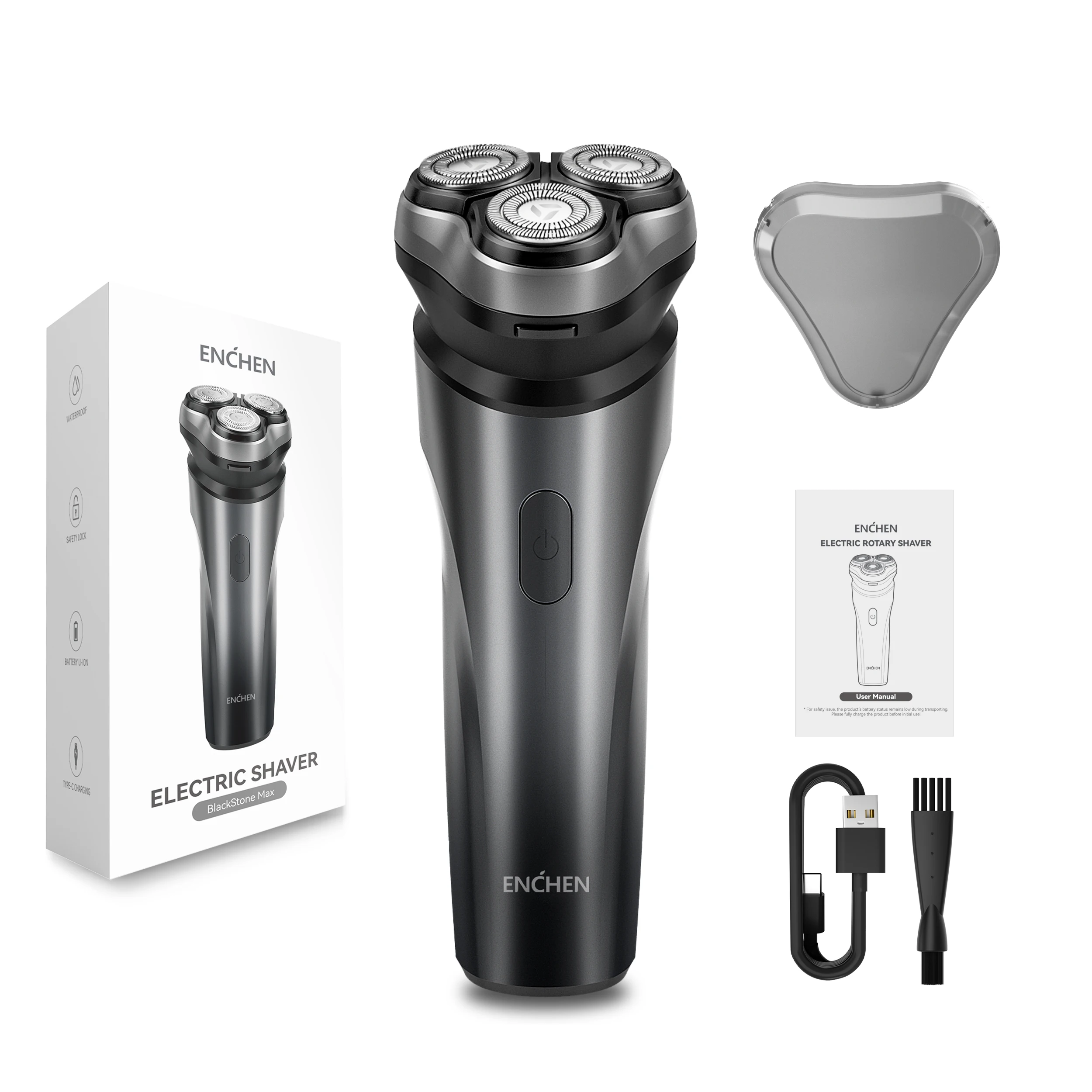 ENCHEN Blackstone Max elektrisch scheerapparaat 3D-richting flexische hoofden 100% waterdicht met POP-UP precisietrimmer