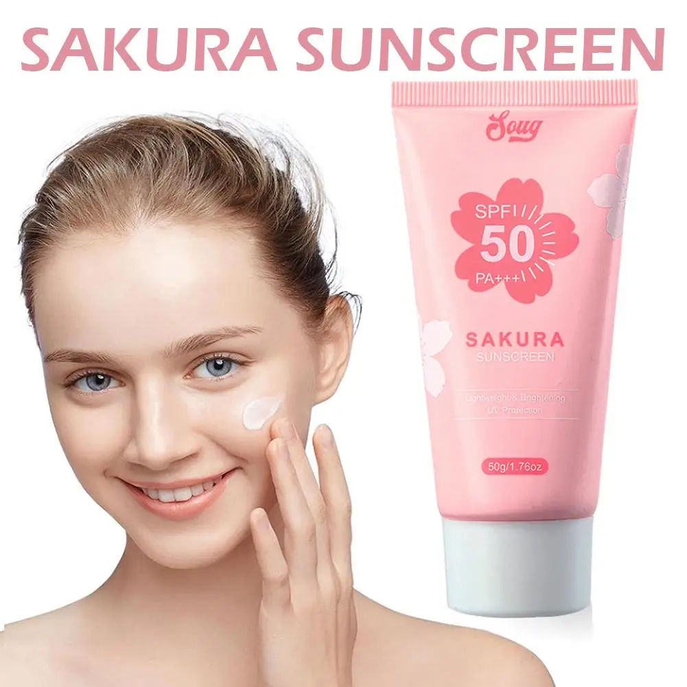 Spf 50 Sakura Screen For Face Body Neck Solar Blocker Long-lasting Block Refreshing Non-greasy Cream Y0n3