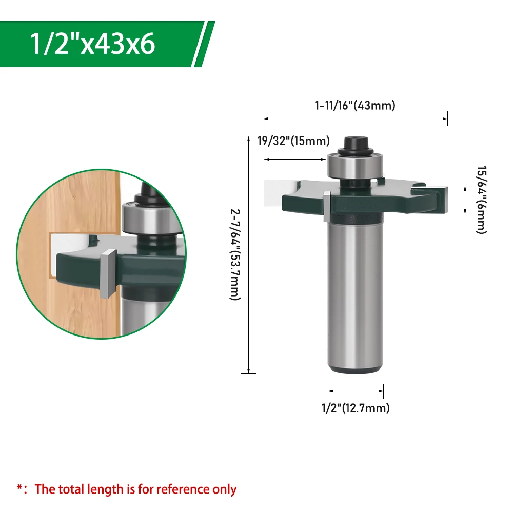 LAVIE 1 Stück 1/2" 12,7mm Schaft T-Profil-Fräser, 4-schneidiger Kugellager-gesteuerter T-Nutenfräser für Holzbearbeitung C13319Z443 – Detail 12