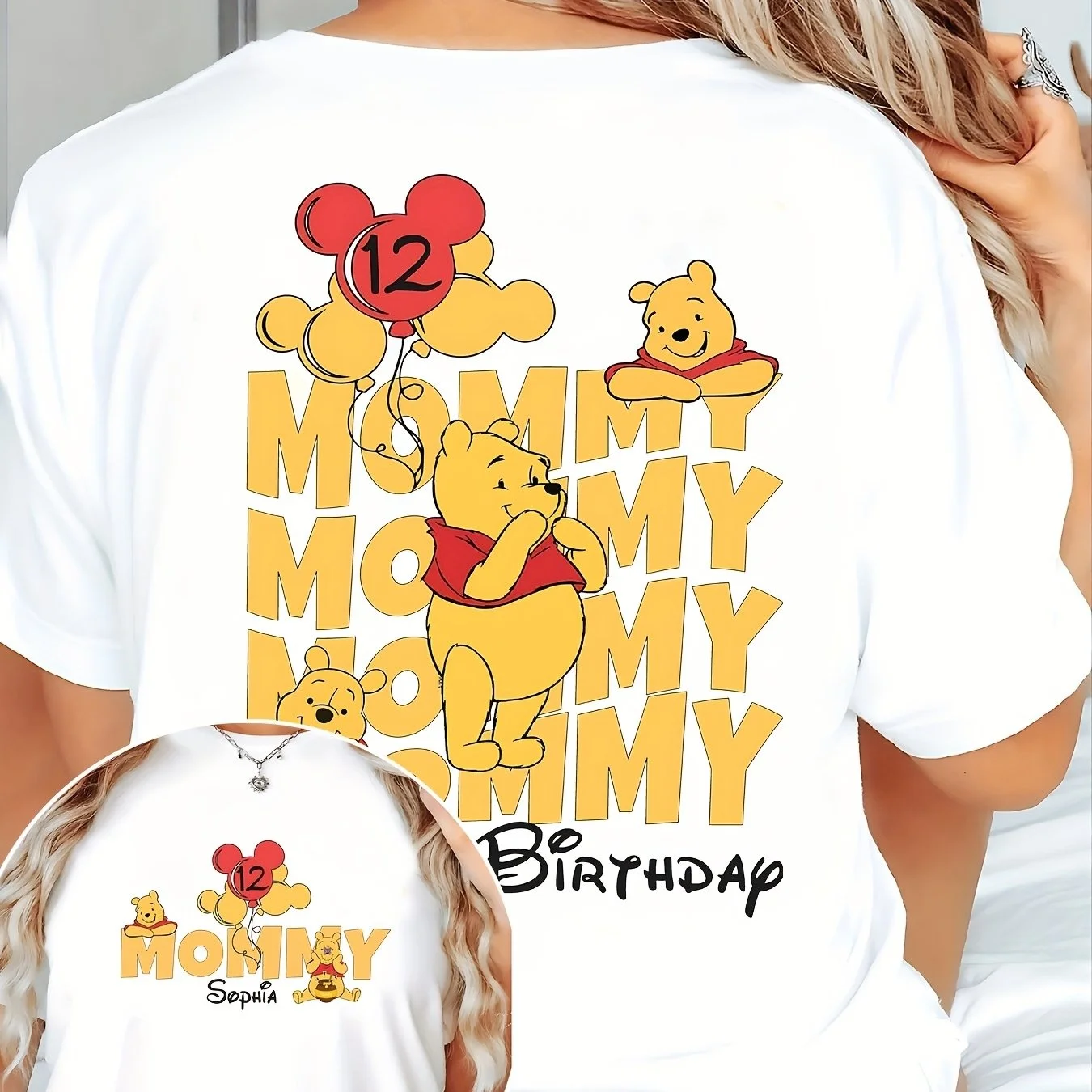 تي شيرت ديزني سيريز كارتون ميكي ويني تي شيرت حلو رائع للشارع تي شيرت صيفي كبير الحجم للنساء البالغات والأطفال #2