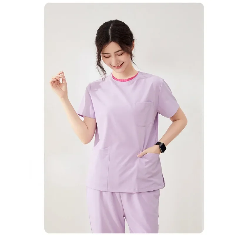 Conjunto de esfoliante médico esporte de secagem rápida, roupa de desempenho, estiramento e confortável-top e cueca, uniforme de enfermeira, novo