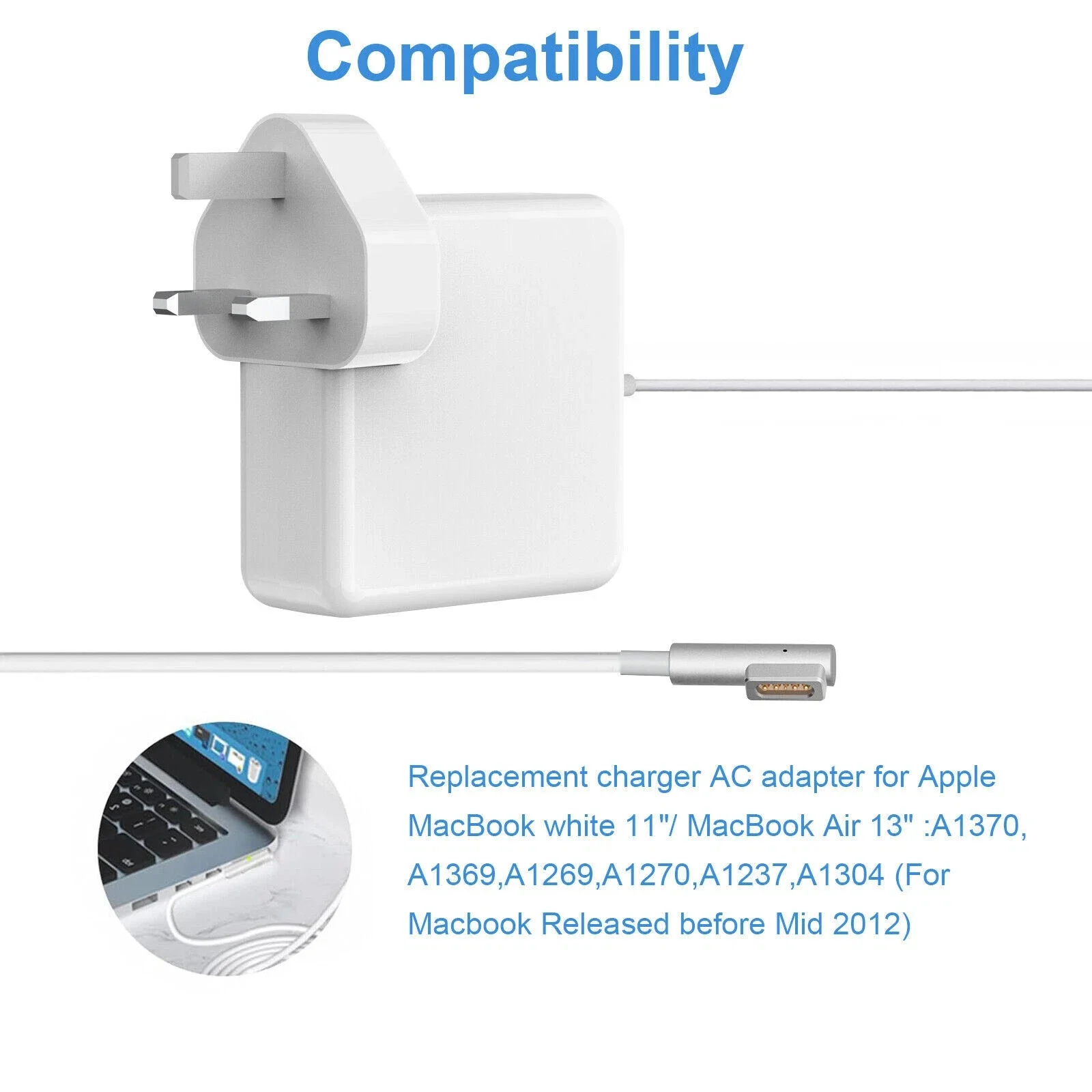 Für MacBook Air 11 Zoll 2008 bis 2011 45 W L-TIP Netzteil Ladegerät A1369 A1370