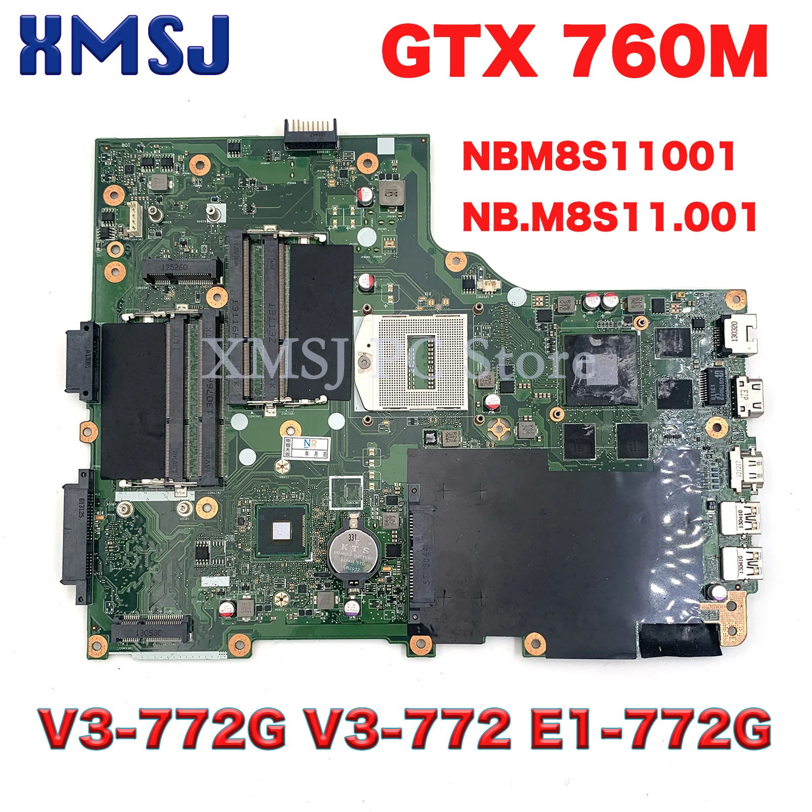 For ACER Aspire V3-772G V3-772 E1-772G Laptop Motherboard VA70HW NBM8S11001 NB.M8S11.001 GTX 760M GPU Mainboard