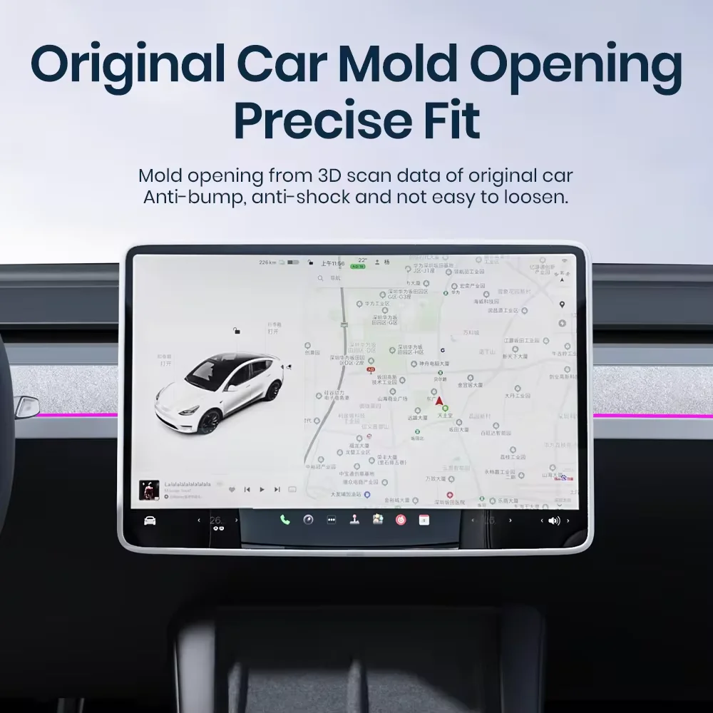 YZ For Tesla 2021-2024 Model Y central control navigation screen display protective cover silicone frame modification accessorie