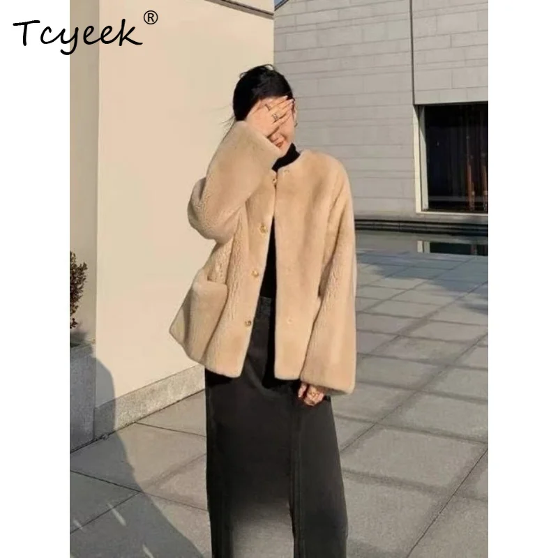 Tcyeek Velevt Natural Mink Coat Women High-end Winter Jacket Whole Mink Real Fur Coats Female Clothing Fashion Warm Шуба Женская