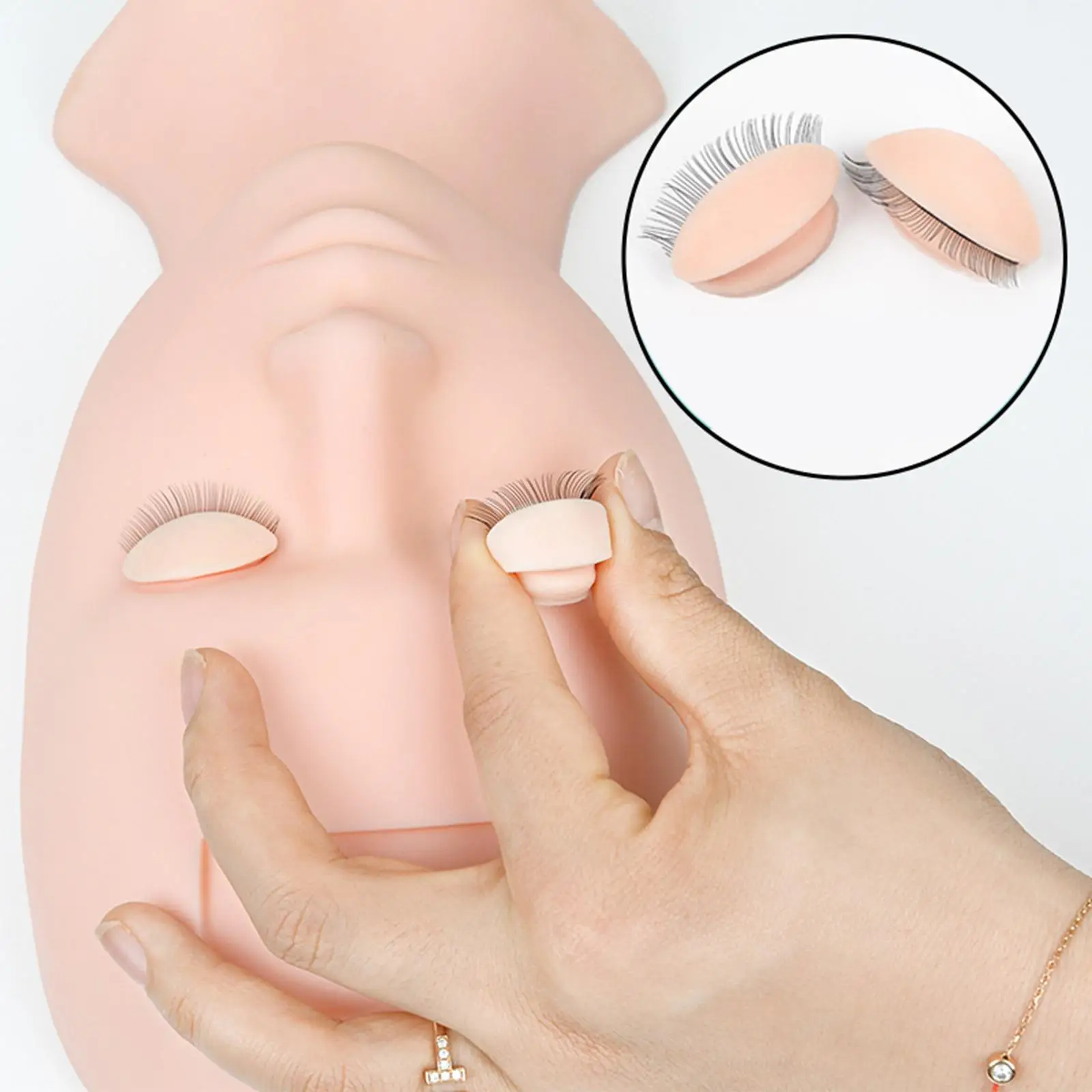 False Eyelash Expansion Chair Mannequin Headpronded Silicone Exercise for Make