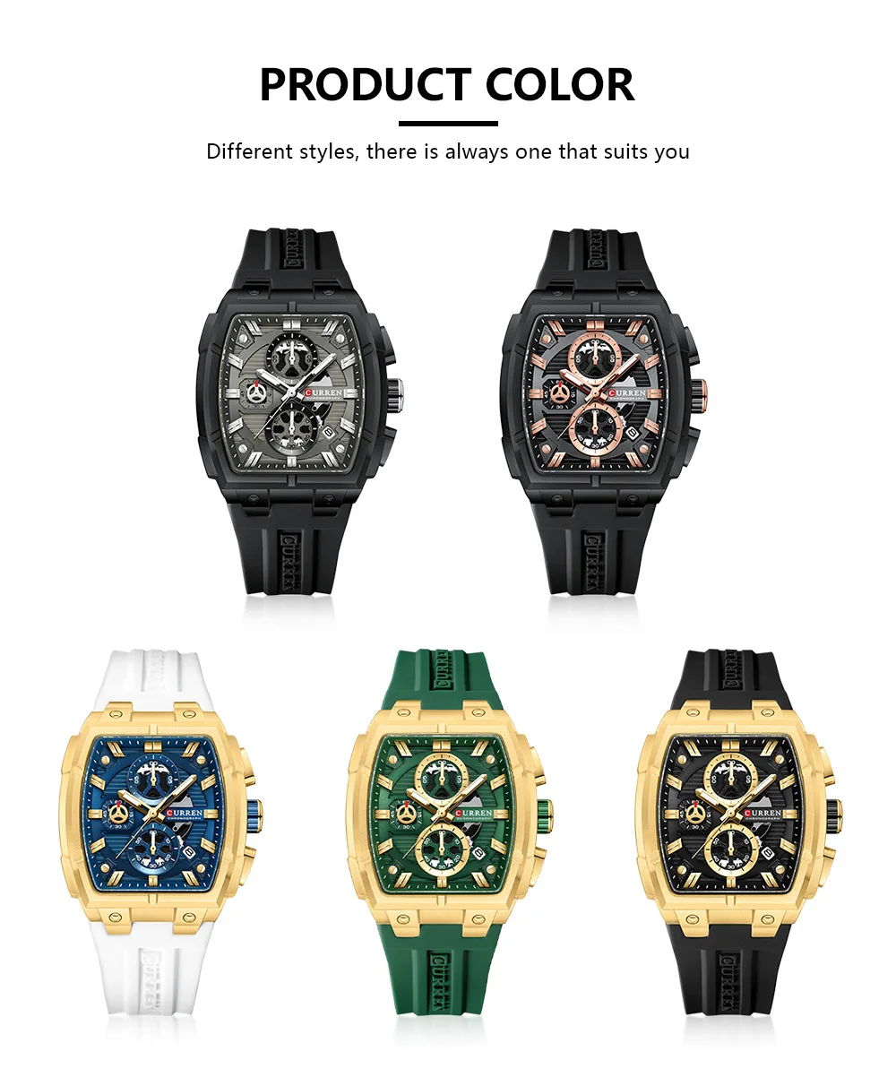 CURREN Herren-Chronograph Quarzuhr mit Leuchtzeigern und automatischer Datumsanzeige - für Business und Freizeit 8488 – Detail 9