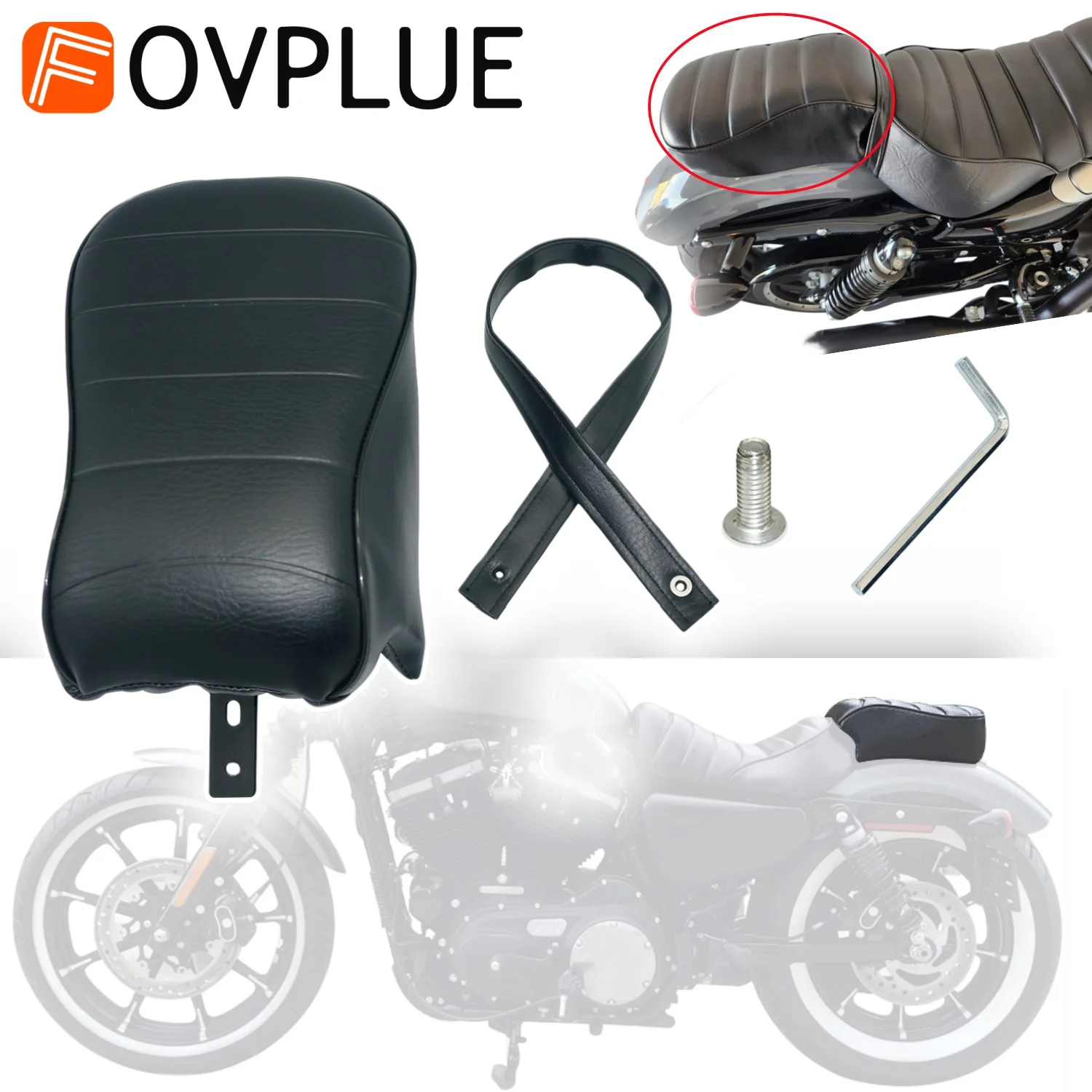 

Pillion Cushion Motorcycle Rear Passenger PU Leather Soft Seat Pad For Harley Sportster Iron 883 XL883N 1200 XL1200N 2016-2022