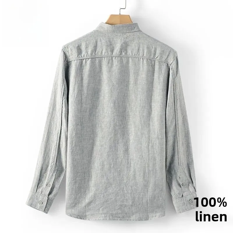 Nuevo Algodón de lino para hombre, fino, suelto, informal, largo, Sve, primavera Otoño, Faion, Material de calidad superior, ajuste cómodo