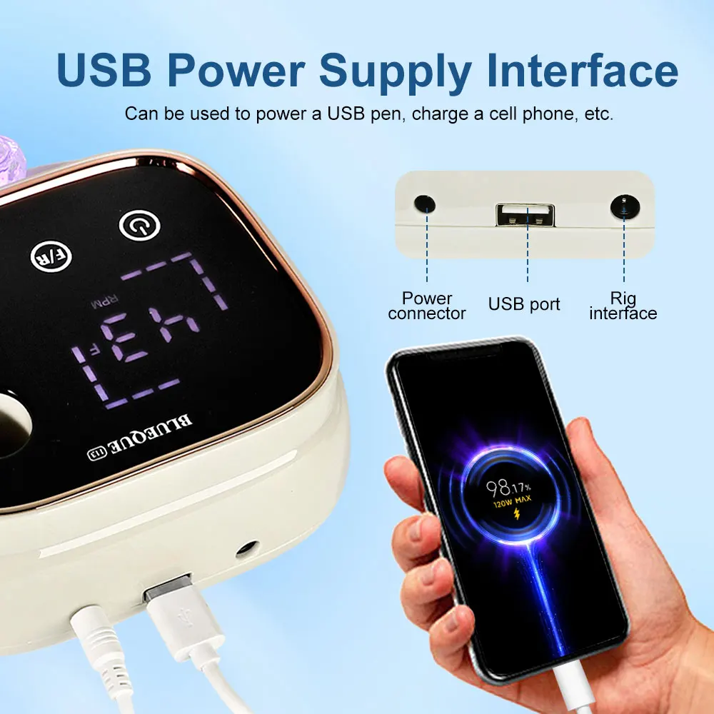 45000 RPM Electric Nail Drill Machine Mill Cutter Sets Kit for UV Gel Nails Polish Remove Manicure Electric Nail Pedicure File