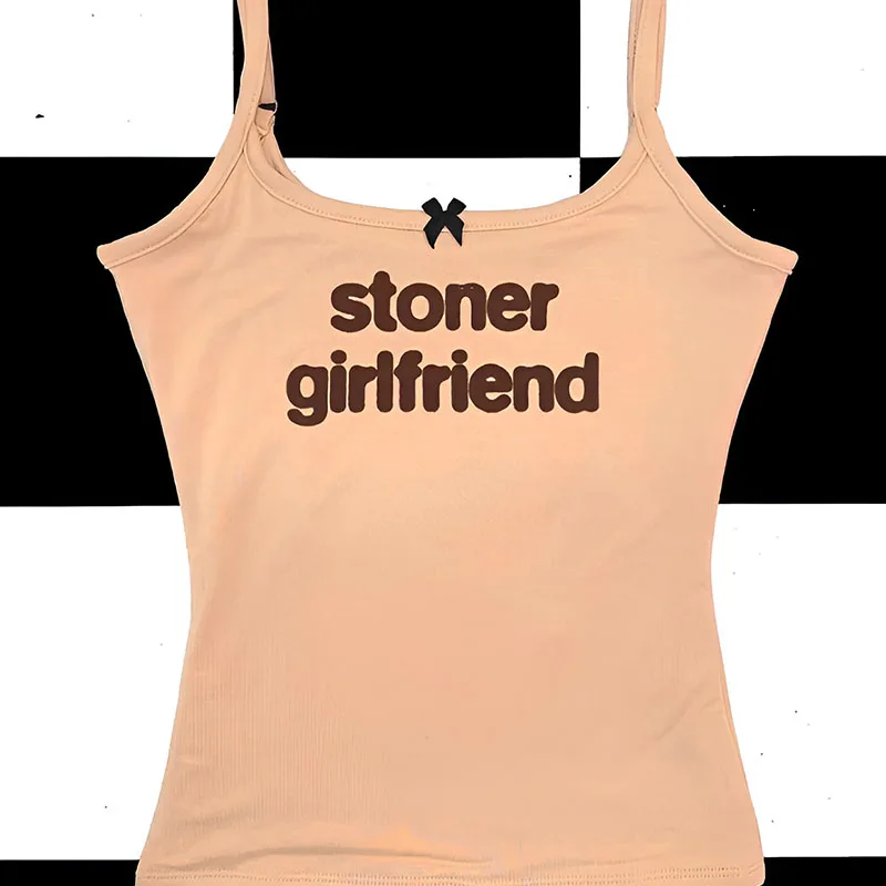 

2000s aesthetic pattern print Grunge crop top Y2k clothing retro punk women's tight and sexy suspender baby T-shirt Emo girl