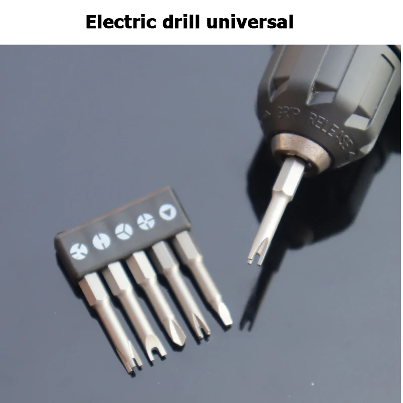 Special-shaped Screwdriver Set 50mm U-shaped Y-Type Triangle Inner Cross Three Points Screwdriver Bit Tool for 6.35mm interface