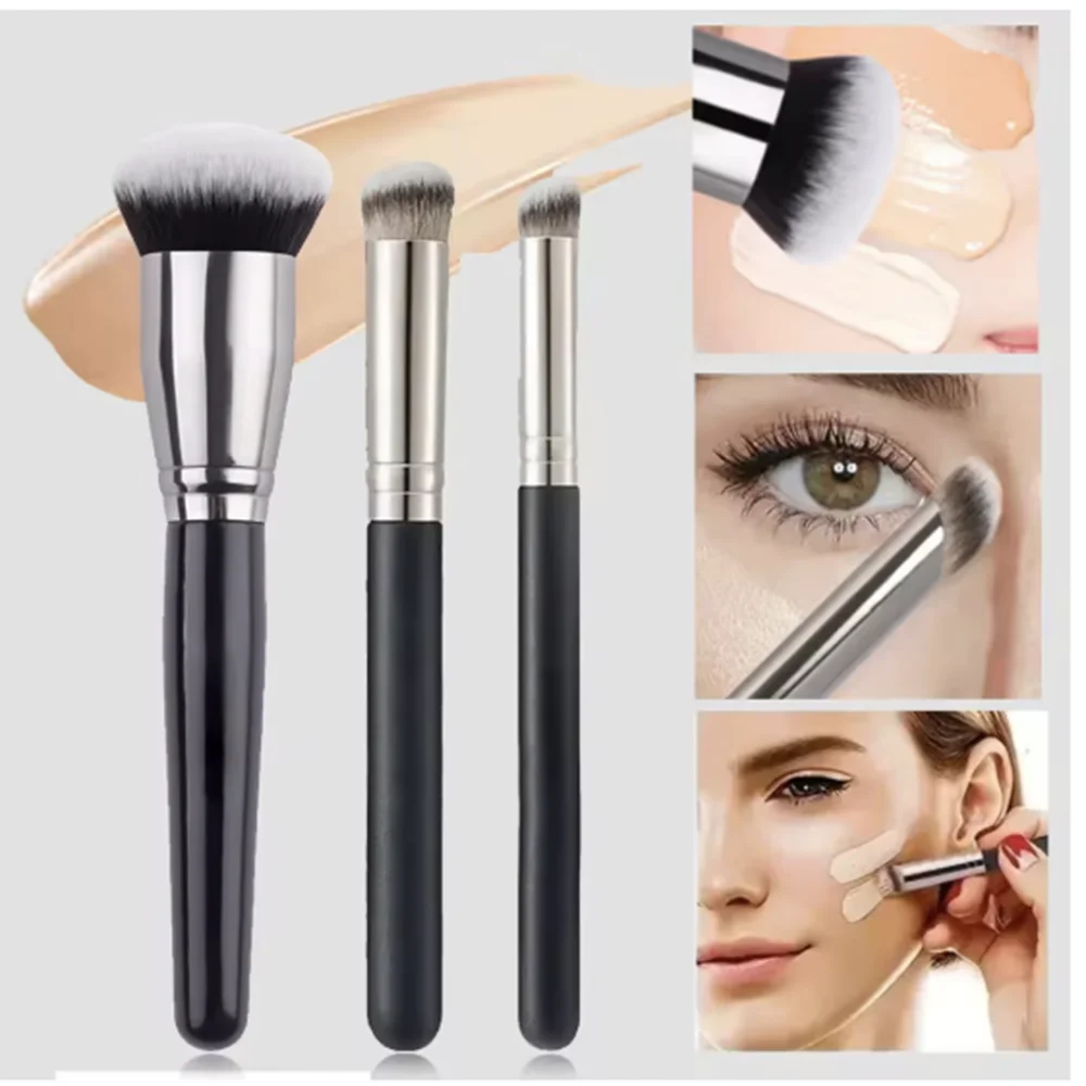 فرشاة كريم الأساس المخفي، فرشاة كونتور أحمر الخدود الفاخرة، فرشاة مكياج الوجه الكثيفة بدون عيوب تحت العين للمزج