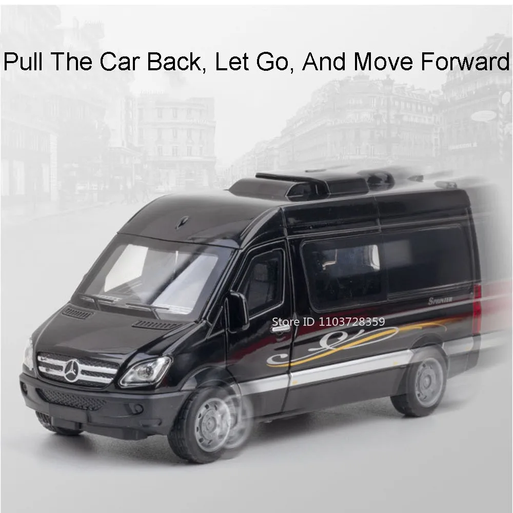 1:32 Bilancia Sprinter Ambulanza Modello di Auto Giocattoli In Lega Pressofusa Suono Luce Porte Aperta Tirare Indietro Pneumatici di Gomma Macchinine Regali Per Bambini